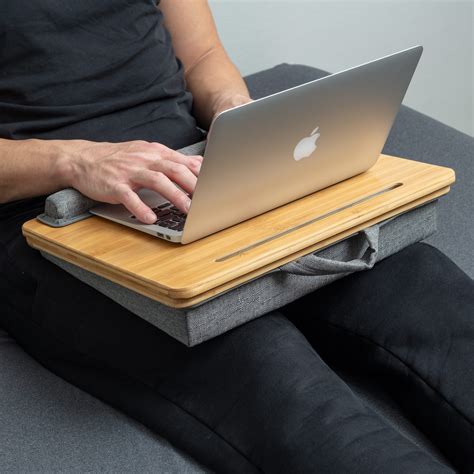Adjustable Lap Laptop Desk With Cushion Pillow, Fits up to 15.6 Laptop
