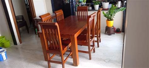 6 Seater Teak Wood Dining Table Set At Rs 22000set Dining Table Set In Chennai Id