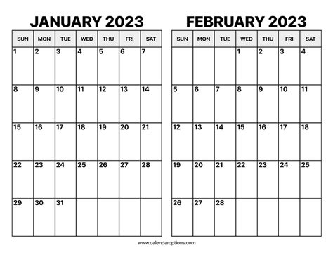 January February 2023 Calendar – Get Calender 2023 Update