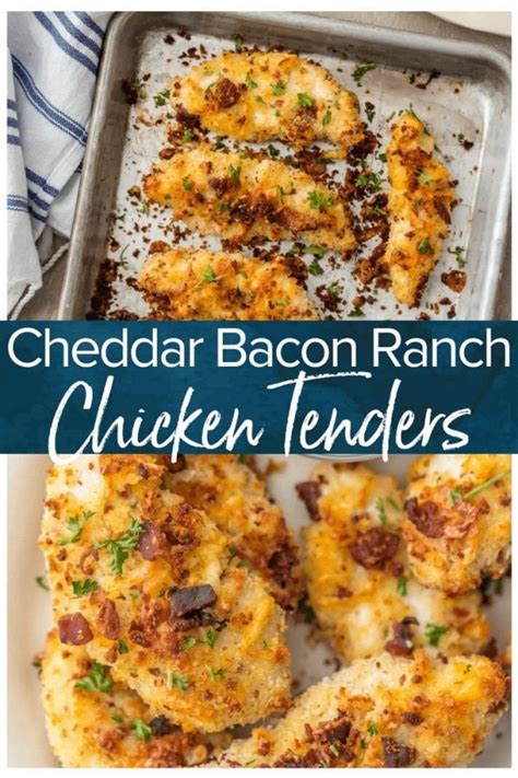 Cheddar Bacon Ranch Oven Baked Chicken Tenders Recipe The Cookie Rookie®