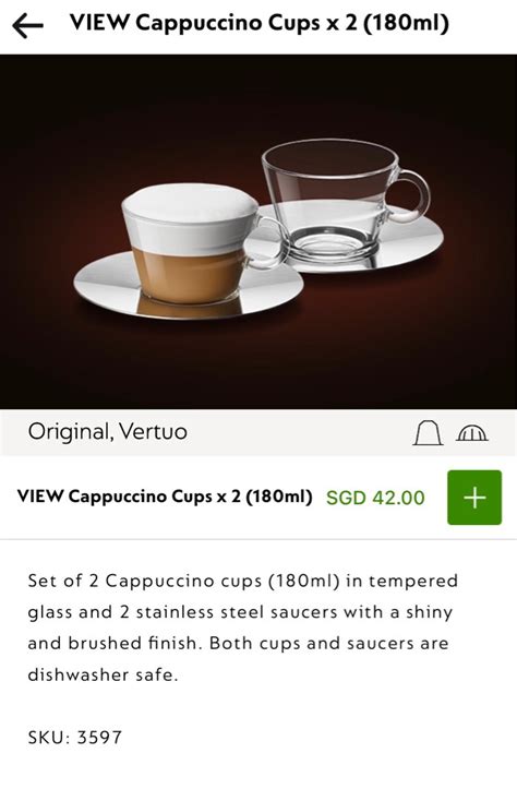 Nespresso View Cappuccino Cups Furniture And Home Living Kitchenware