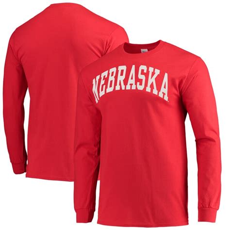 Nebraska Cornhuskers Scarlet Vertical Arch Long Sleeve T Shirt