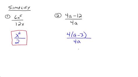 Simplifying Rational Expressions Youtube