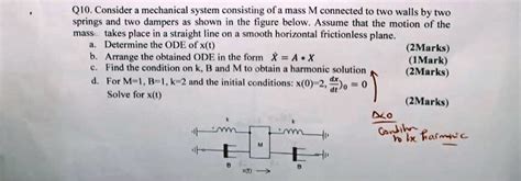 Solved Q Consider A Mechanical System Consisting Of A Mass M