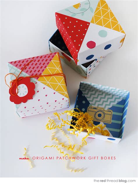 MAKE :: Patchwork paper origami gift boxes - We Are Scout