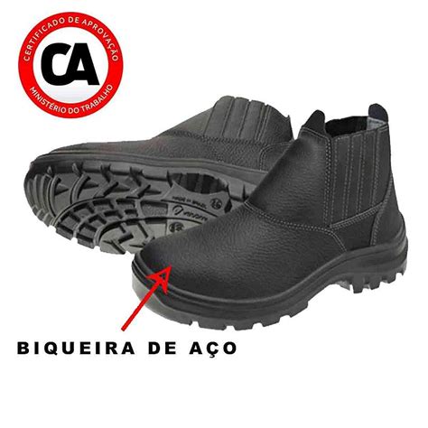 Bota Botina Segurança Construção Civil Pedreiro Bico De Aço 10VB48 BA