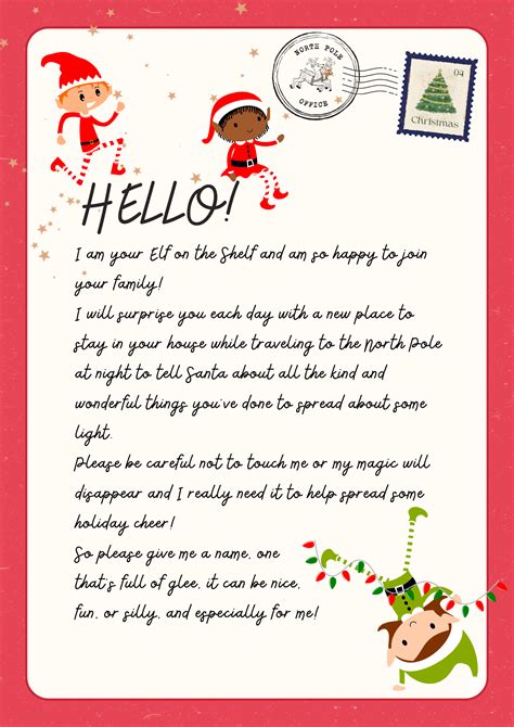 Free Printable Elf On The Shelf Letter