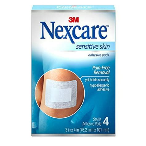 Nexcare Sensitive Skin Dressing Sterile Adhesive Pads 3 X 4 4 Pads