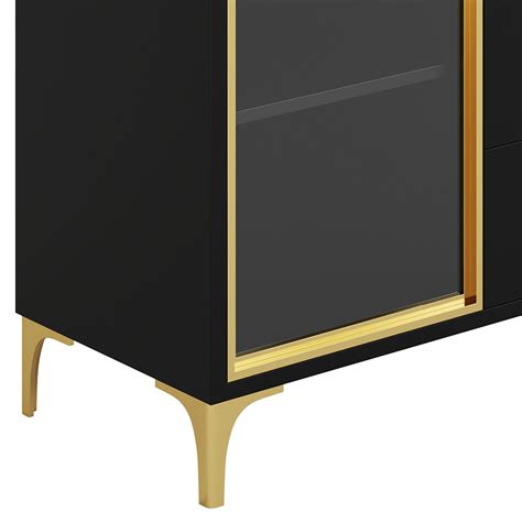 Modern Glass Door Wood Sideboard 3 3d model Buy Download 3dbrute