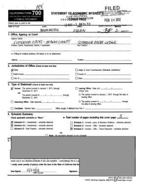 Fillable Online Fppc Ca I CALIFORNIA FORM FILED 700 STATEMENT 01