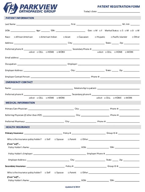 Fillable Online New Patient Registration Form Today S Date Fill Out