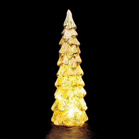 12 Led Gold Glass Christmas Tree Holidays Decor Ebay