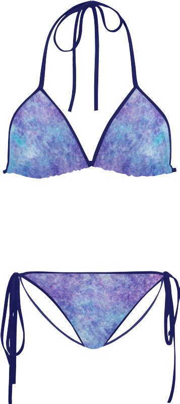 Blue Tie Dye Bikini Set Png Image