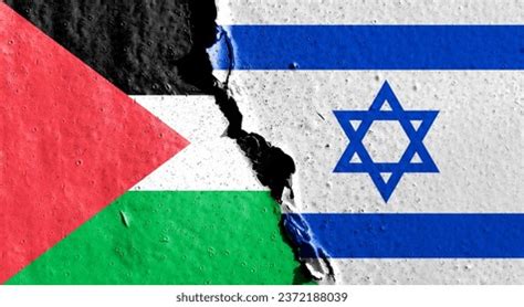 Israel Vs Palestine Flag On Cracked Stock Photo 2373382257 | Shutterstock