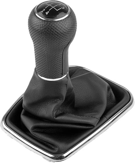 X Autohaux Black Car Manual 5 Speed Wood Gear Stick Shift Knob Gaitor Boot For Vw