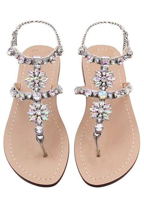 Monrovia Womens Crystal With Rhinestone Bohemia Flip Flops Summer