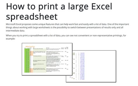 How To Print A Large Excel Spreadsheet Microsoft Excel 2016