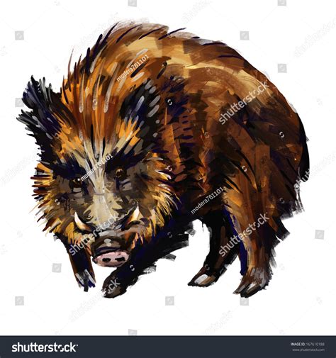 Boar Digital Painting/ Wild Boar Stock Photo 167610188 : Shutterstock