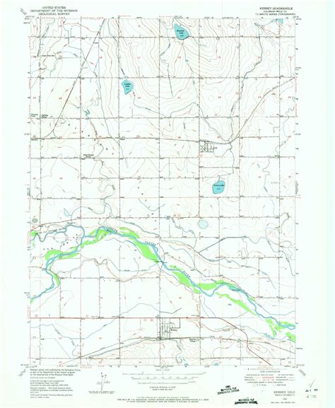 Classic USGS Kersey Colorado 7.5'x7.5' Topo Map – MyTopo Map Store