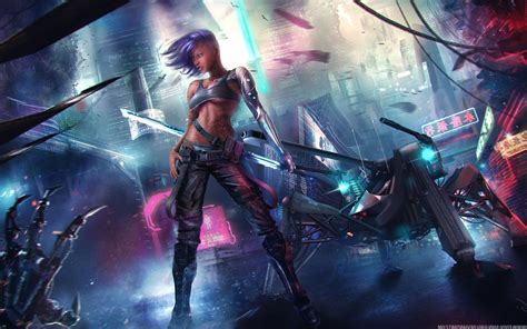 Cyberpunk Anime Girl Wallpaper