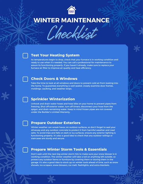 Winter Home Maintenance Checklist McBride Homes