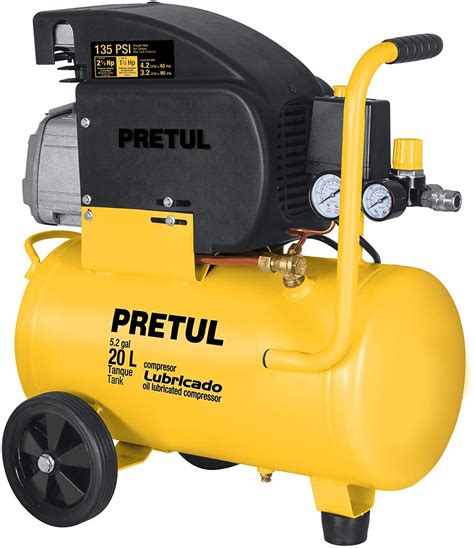 PRETUL Compresor 20 litros lubricado potencia máxima 2 1 2 HP 120V PETRUL