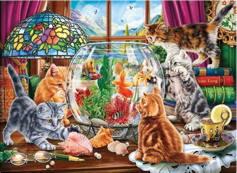 Puzzle Chatons Et Aquarium 1 000 Pieces PuzzleMania Fr