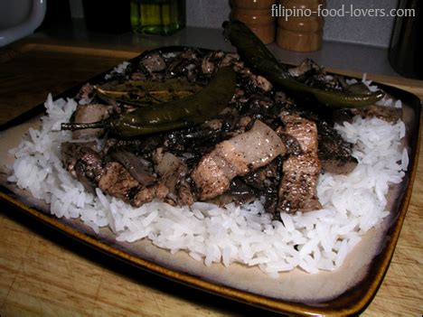 Dinuguan on a plate