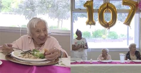 Woman Celebrates 107th Birthday Says Secret To Long Life Is Staying