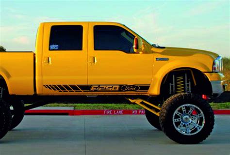 Ford F250 2pcs Side Stripe Body Decal Vinyl Graphics Sticker Logo High