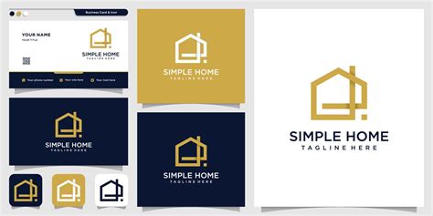 Simple Home Logo With Modern Concept And Business Card Design Template