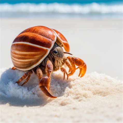 Premium Photo Hermit Crab On White Sand Beach In Sunny Daytime