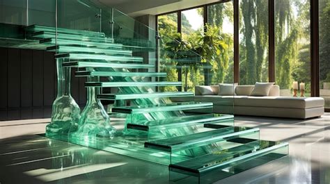 Premium Photo A Glass Staircase Is Designed To Look Like A Glass Stair