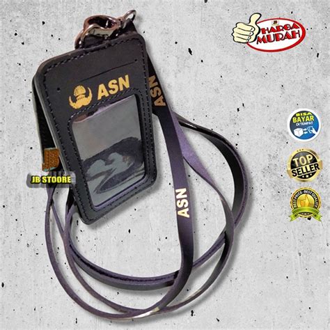 Jual Tempat Id Card Asn Kulit Gantung Kalung Id Card Holder Asn Kulit