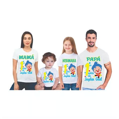 Kit Familiar Playeras Personalizadas Payasito Plim Plim En