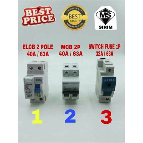 wynex maxreno elcb pole mcb p switch fuse p sirim approved