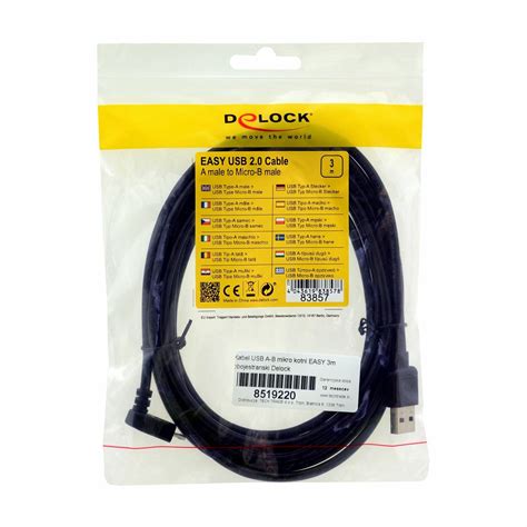 Delock Kabel Usb A B Mikro Kotni Easy 3m Obojestranski 83857 Techtrade