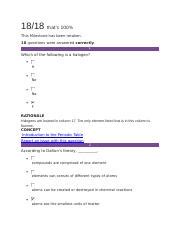 Sophia Chemistry Milestone 1 2nd Attempt Docx 18 18 That S 100 This