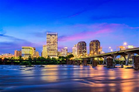 richmond virginia river skyline stock image image  dawn high