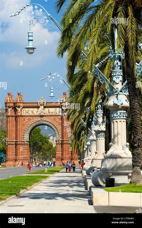 Arc de Triomf Passeig de Lluís Companys Barcelona Spain Stock Photo