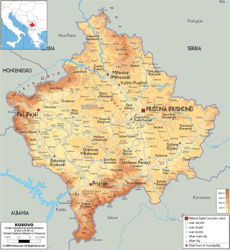 Kosovo Carte Et Image Satellite