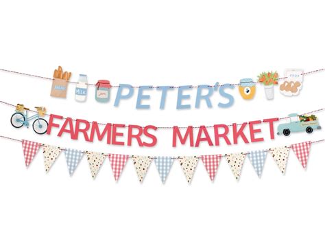 Farmers Market Banner Farmer Market Birthday Decoration Farmers Market Garland Farmers Market ...