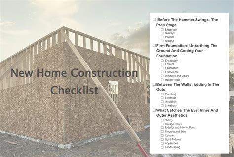 New Home Construction Checklist | Ultimate Guide