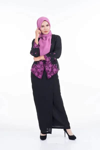 Beautiful Female Model Kebaya Hijab Modern Lifestyle Apparel Muslim