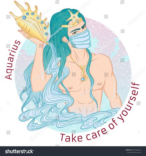 Zodiacvector Illustration Astrological Sign Aquarius Man Stock Vector