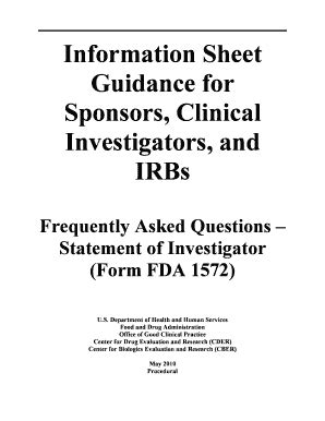 Fillable Online Frequently Asked Questions Statement Of Investigator