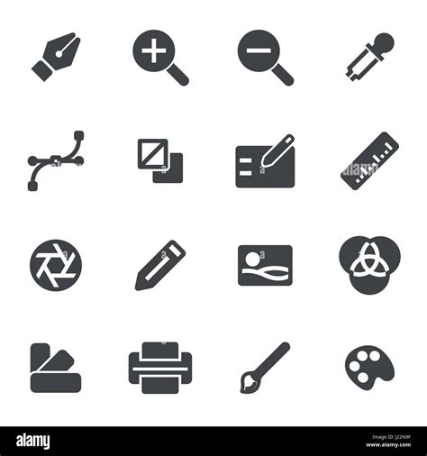 Vector black graphic design icons set on white background Stock Vector ...