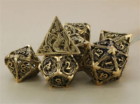 Metal Dnd Dice Set Dandd Hollow Polyhedral Dragon Dice Set For Etsy