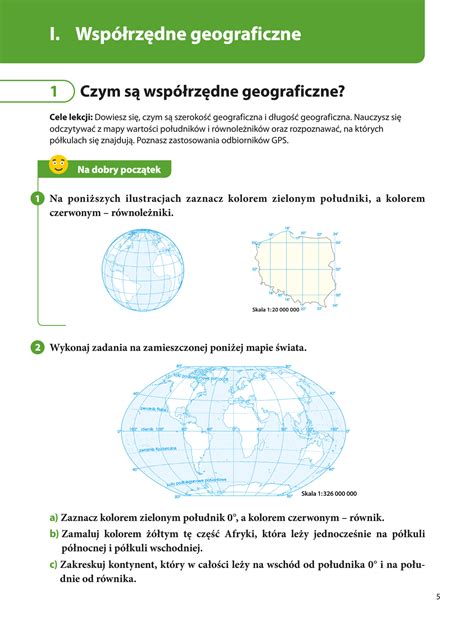 Sprawdzian Z Geografii Klasa Dzial Wspolrzedne Geograficzne