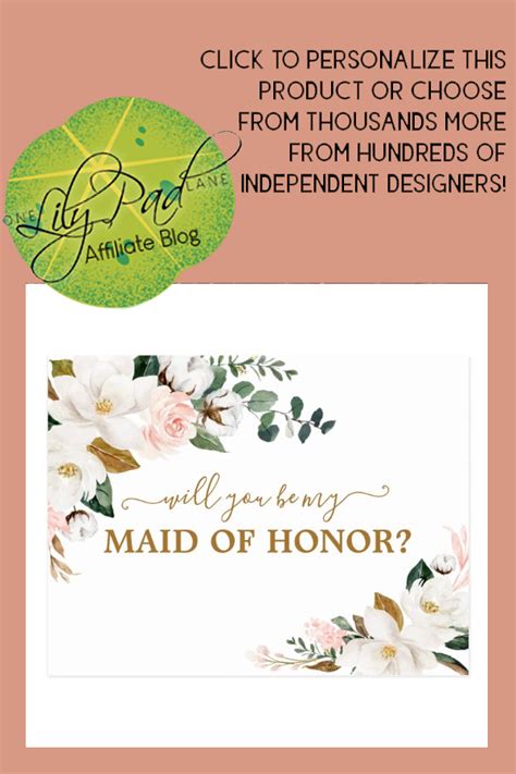 Will You Be My Maid Of Honor Blush Pink Floral Postcard Zazzle